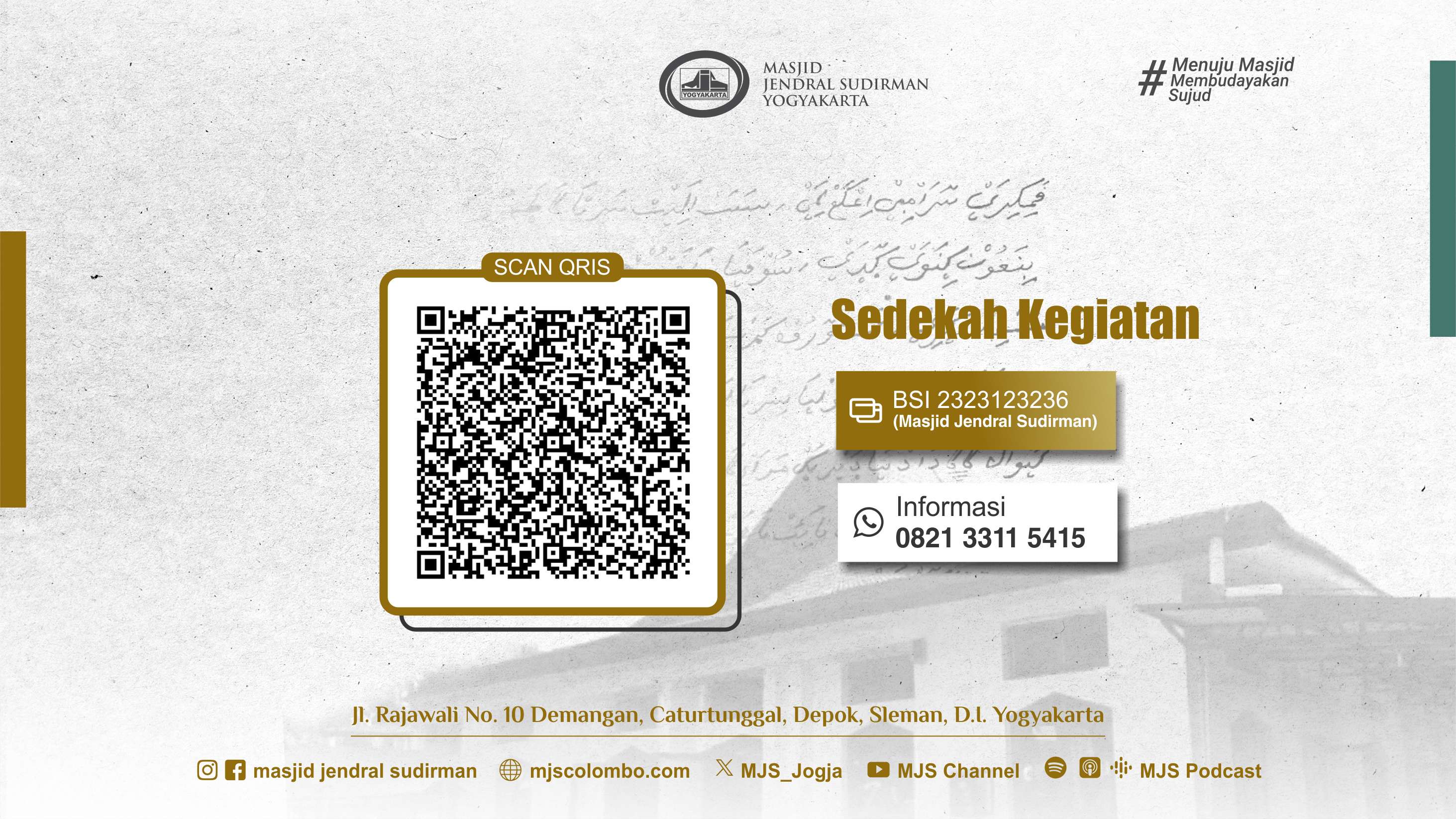 Sedekah Kegiatan Masjid